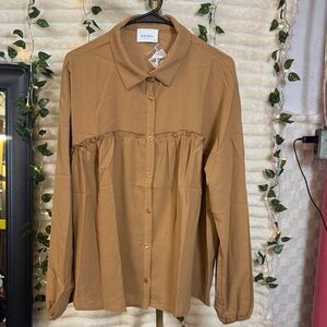 Andree Camel Button-Down Shirt